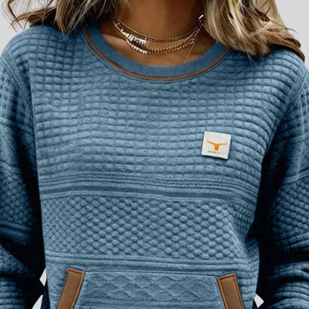 Ella | Sweat-shirt colorblock avec poche kangourou