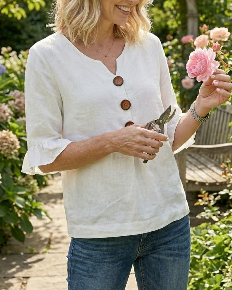 Lucille | Blouse boutonnée à volants