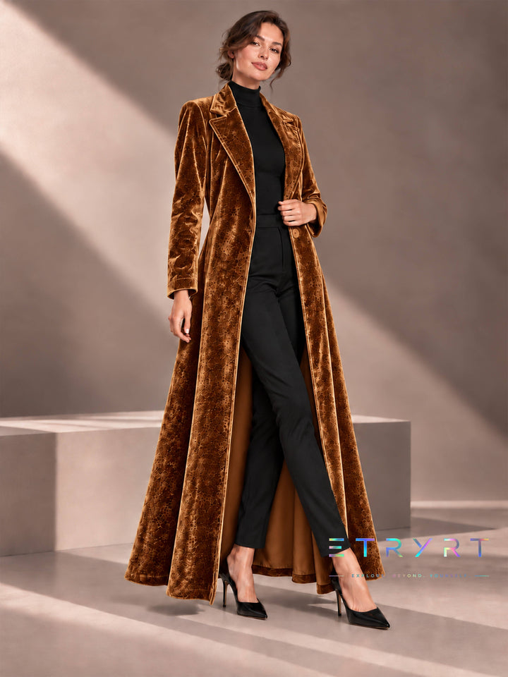 Bérénice | Manteau long en velours ouvert