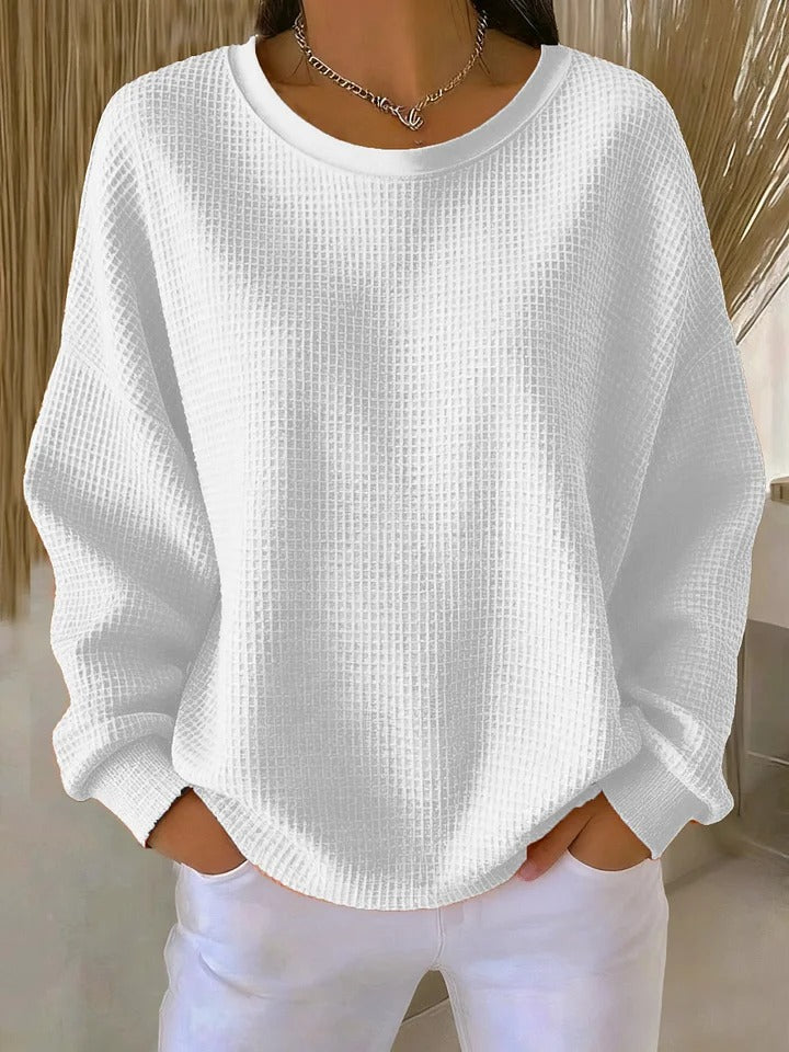 Ghislène | Pull classique en maille gaufrée