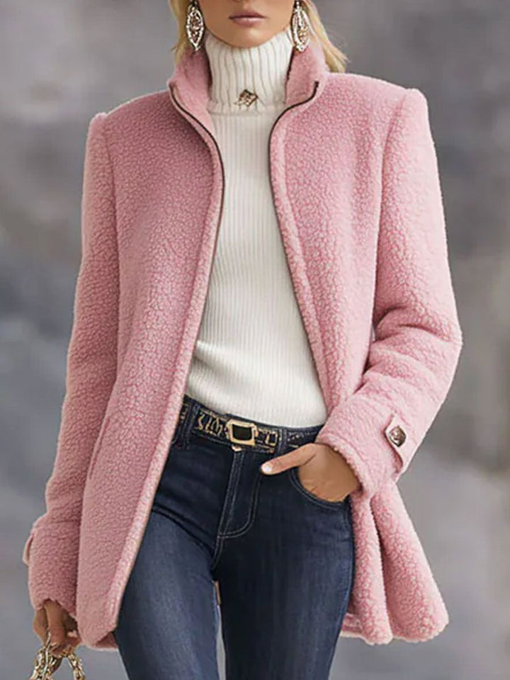 Sidonie | Veste polaire rose vintage zippée