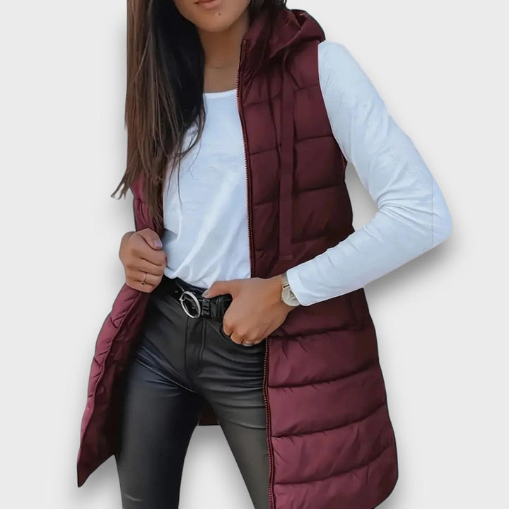 Valériane | Gilet matelassé sans manches à capuche