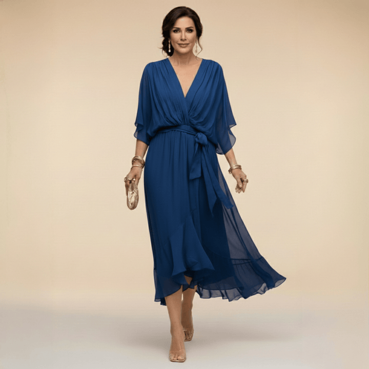 Bénédicte | Robe en chiffon à décolleté en V