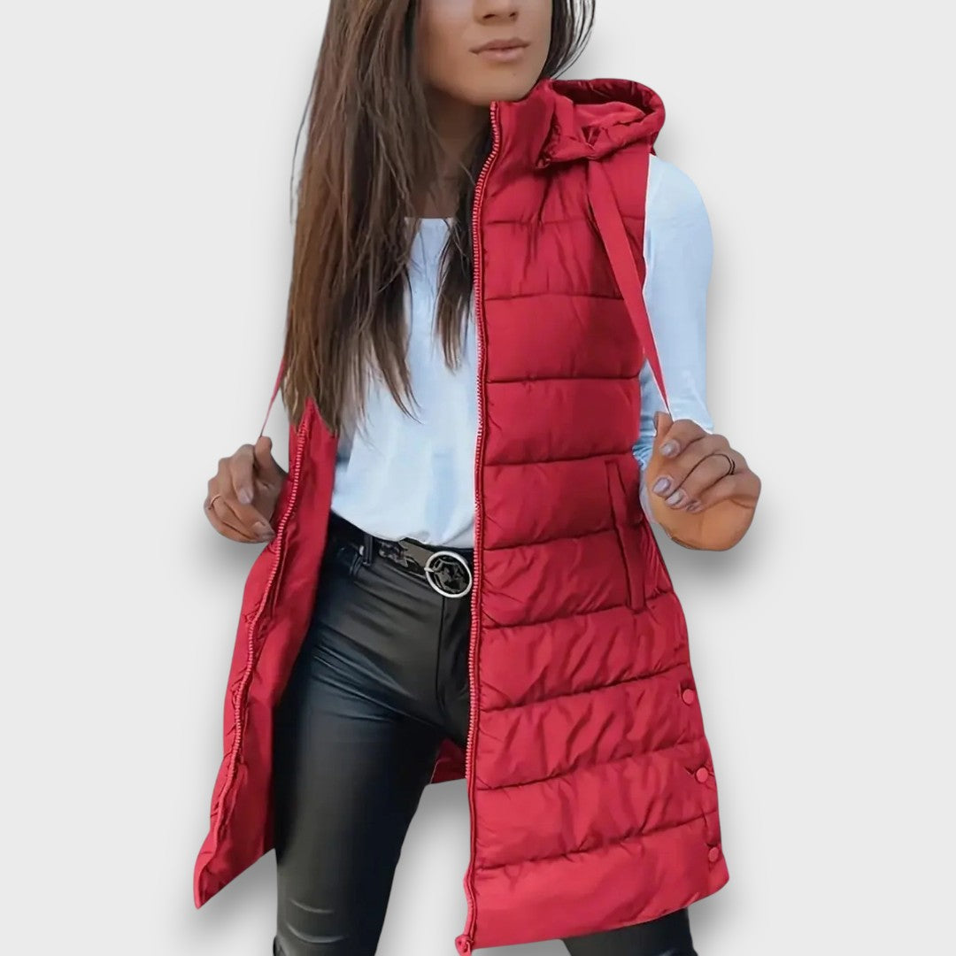 Valériane | Gilet matelassé sans manches à capuche