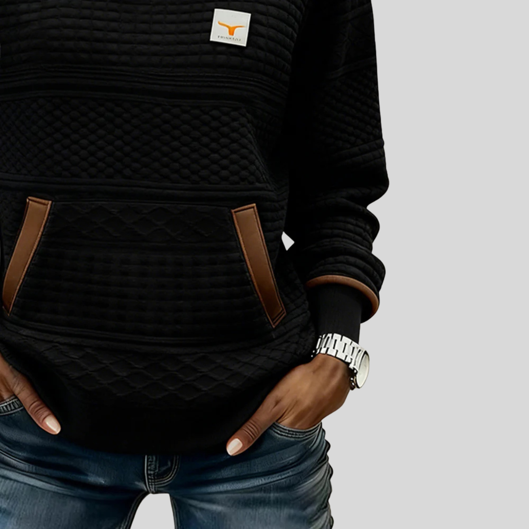 Ella | Sweat-shirt colorblock avec poche kangourou