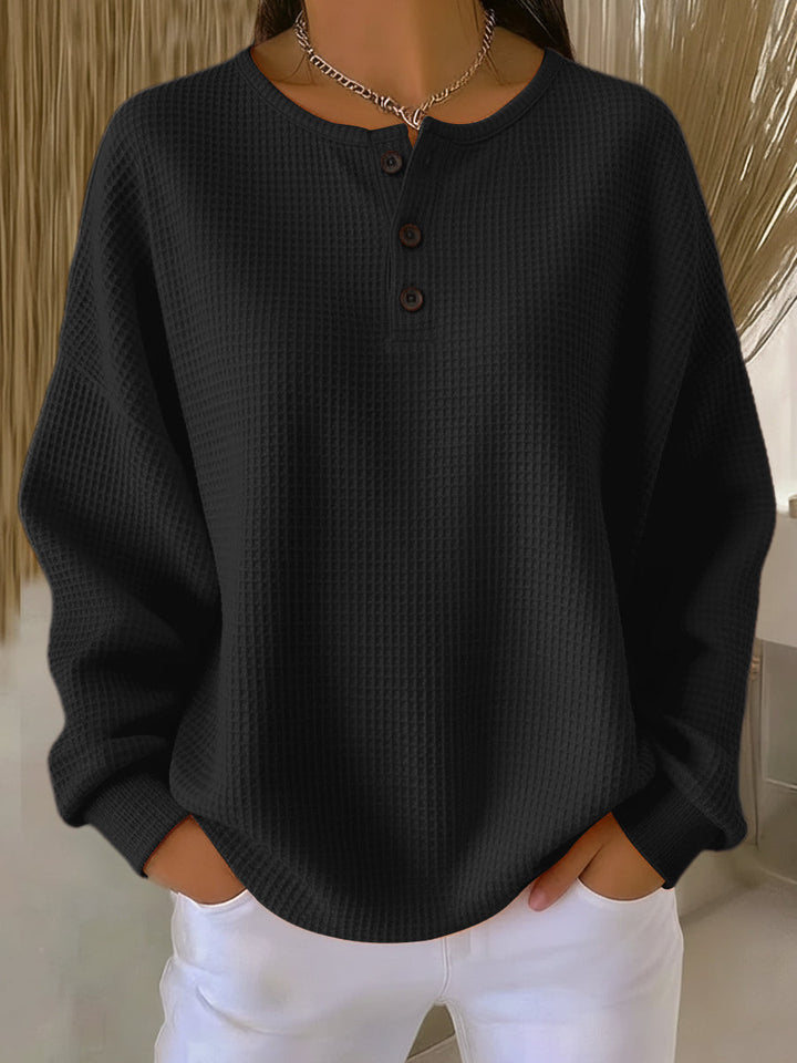 Romy | Sweat Henley gaufré