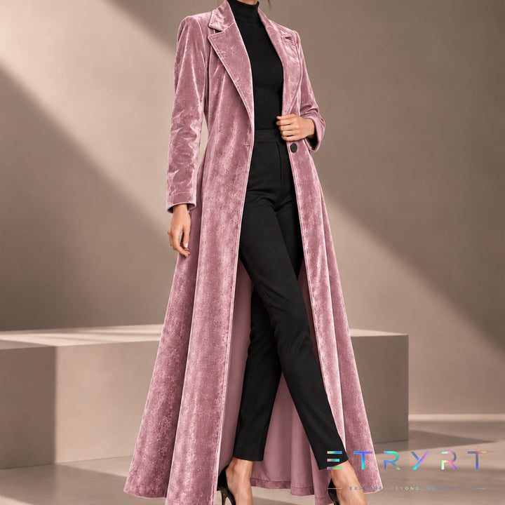 Bérénice | Manteau long en velours ouvert