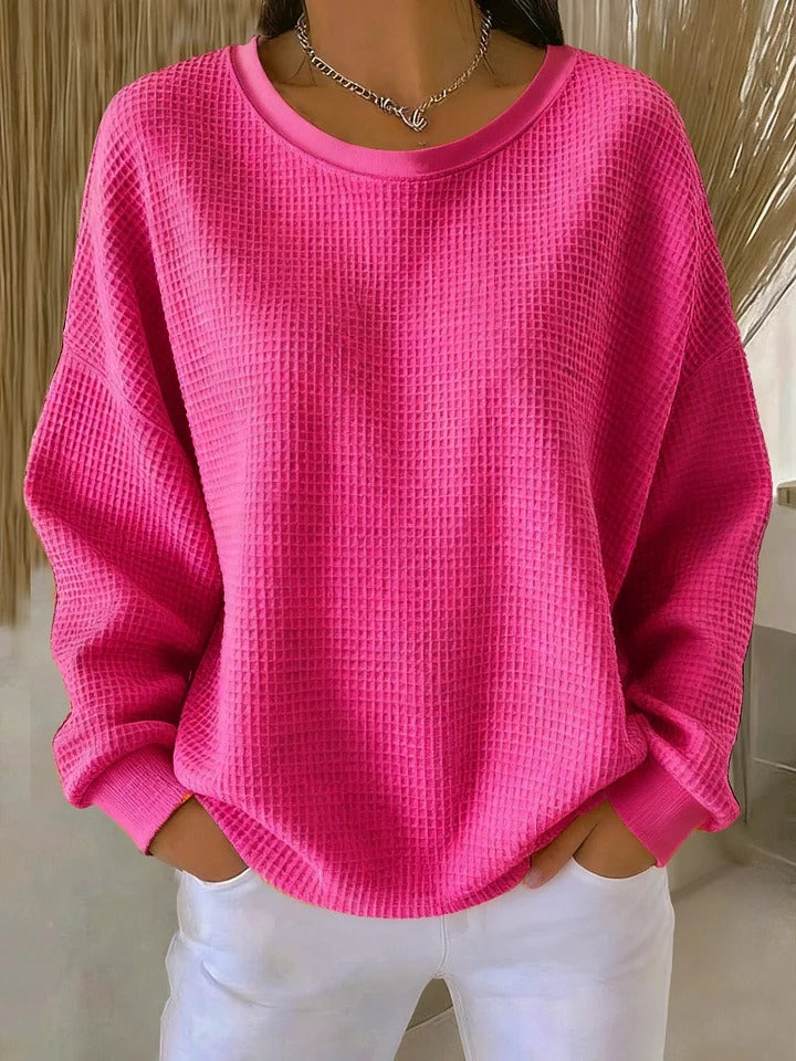 Ghislène | Pull classique en maille gaufrée