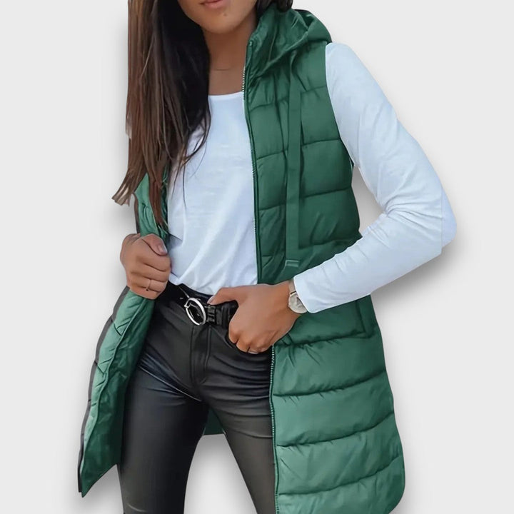 Valériane | Gilet matelassé sans manches à capuche