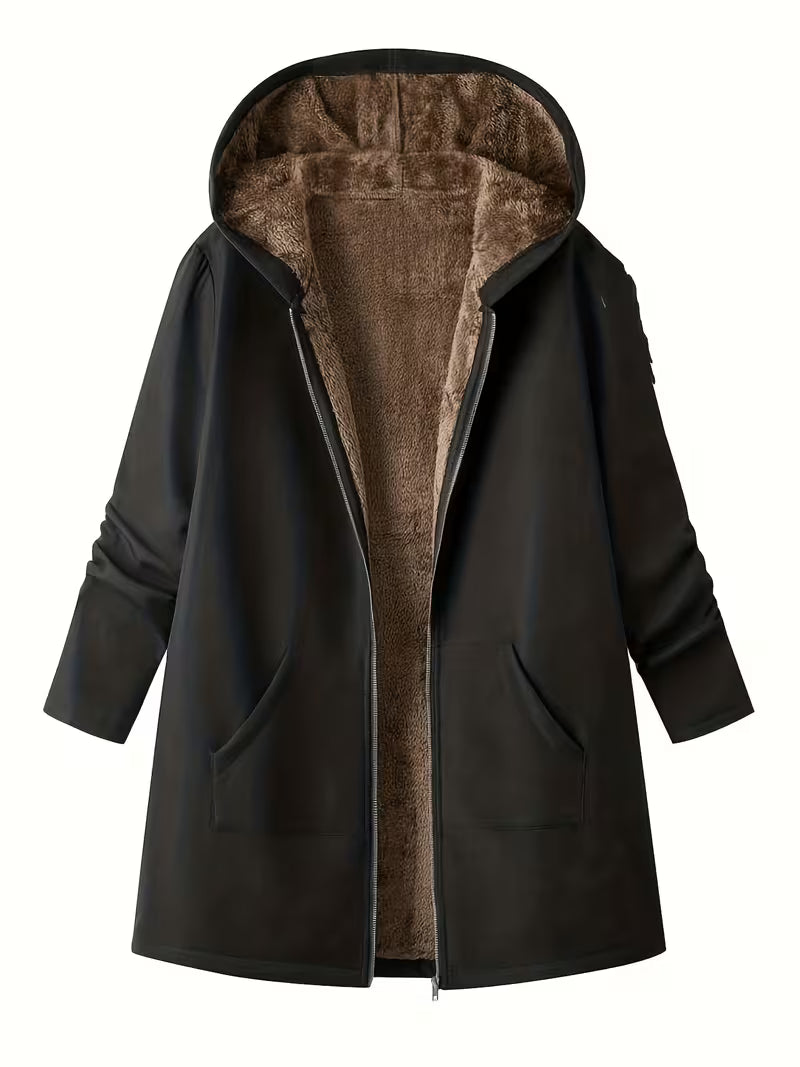 Elsa | Manteau à capuche doublé sherpa