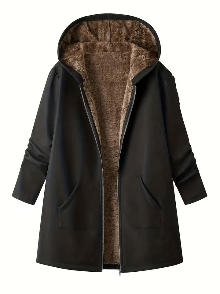 Elsa | Manteau à capuche doublé sherpa