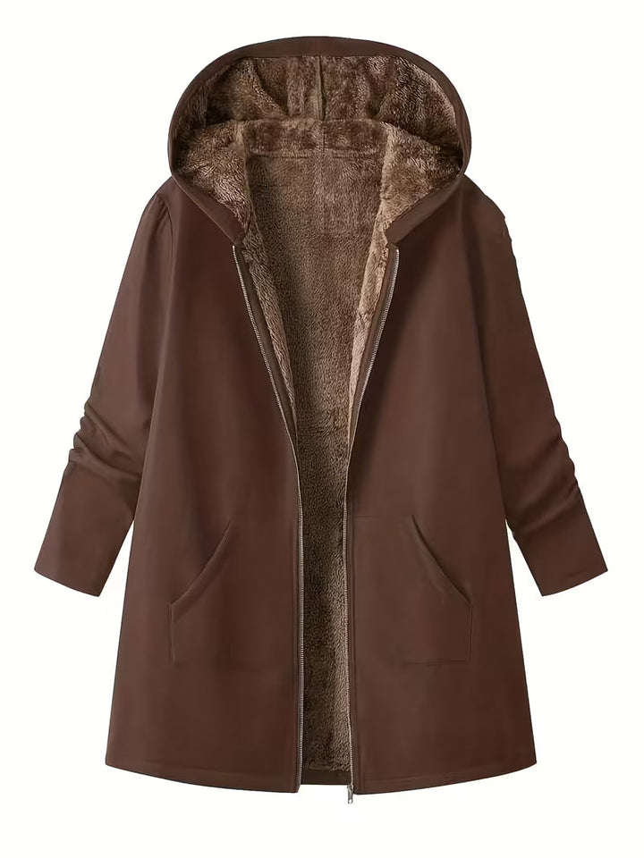 Elsa | Manteau à capuche doublé sherpa