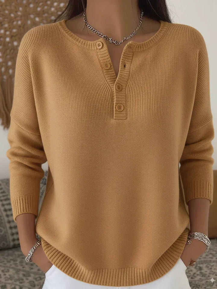Léopoldine | Pull en maille à boutons style Henley