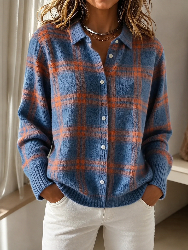 Dana | Gilet en maille à carreaux