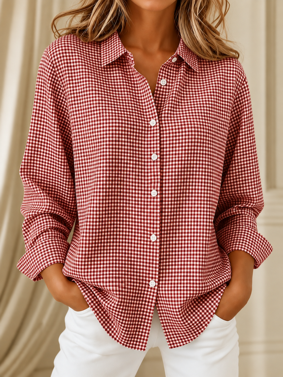 Odile | Chemise boutonnée à carreaux