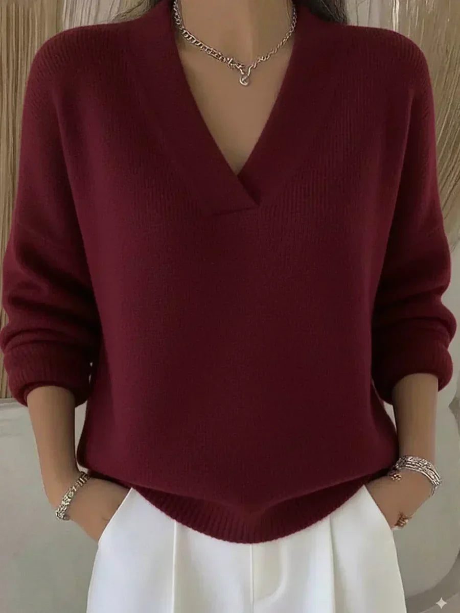 Alberte | Pull ample à col en V