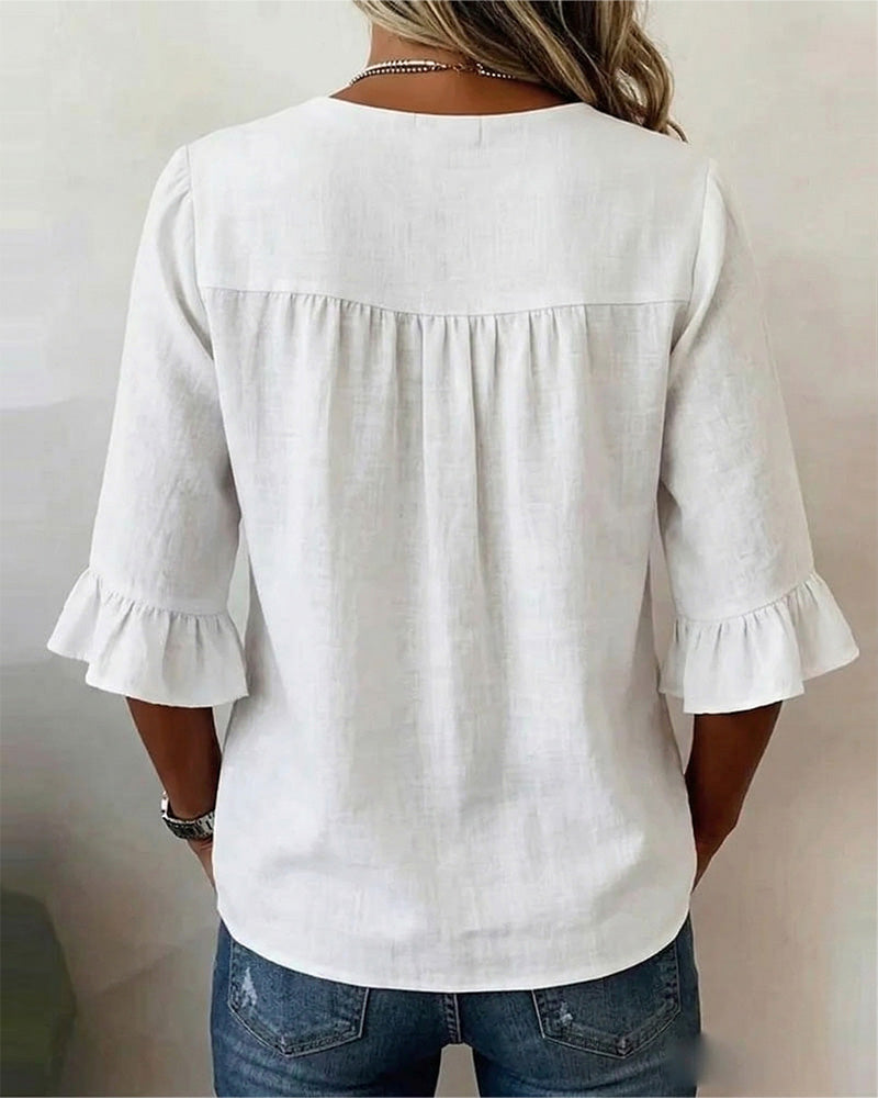 Lucille | Blouse boutonnée à volants