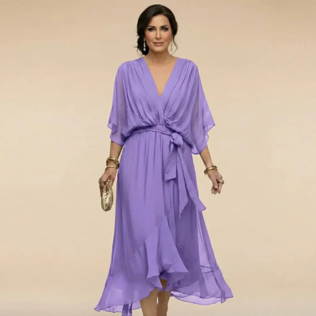 Bénédicte | Robe en chiffon à décolleté en V
