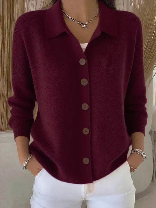 Ida | Veste en maille avec col et boutons