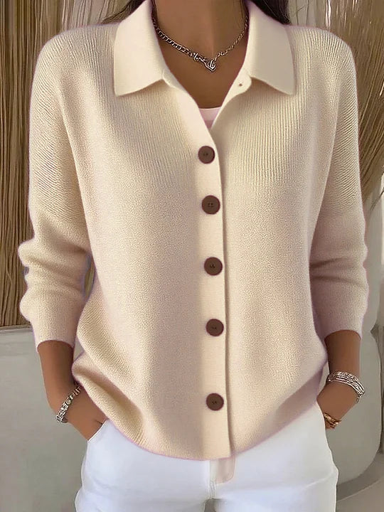 Ida | Veste en maille avec col et boutons