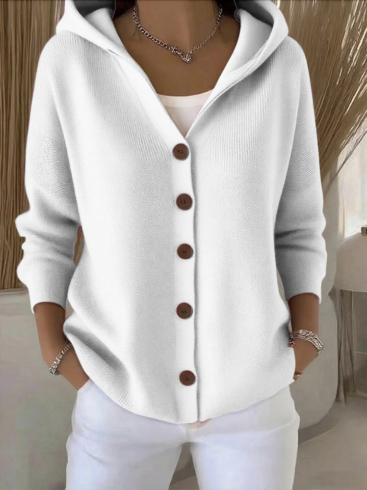 Ambre | Gilet en maille à capuche
