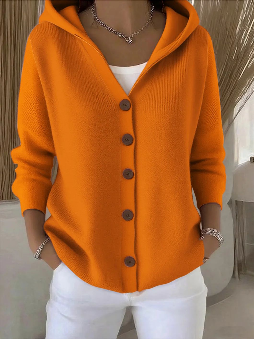 Éloïse | Veste en maille à capuche
