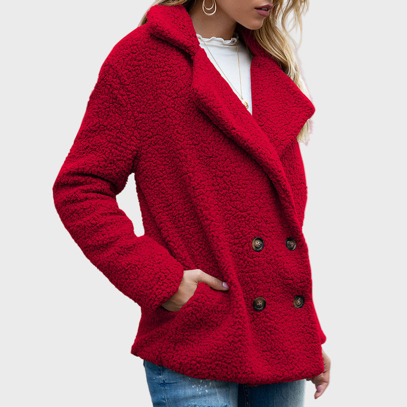 Tatiana | Manteau teddy à col