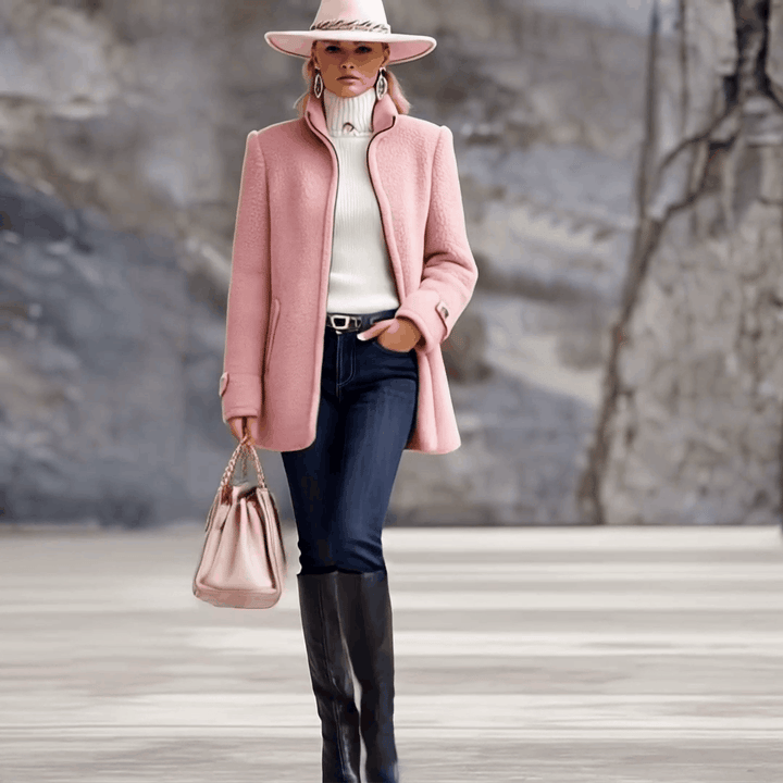 Sidonie | Veste polaire rose vintage zippée