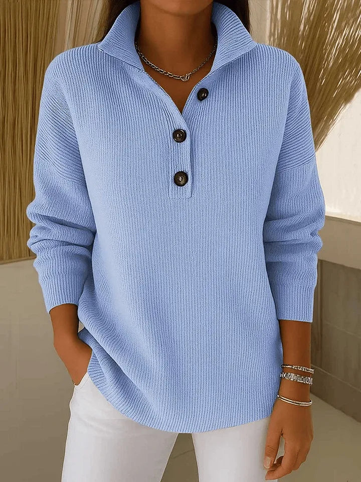 Emmanuelle | Pull polo à col en V
