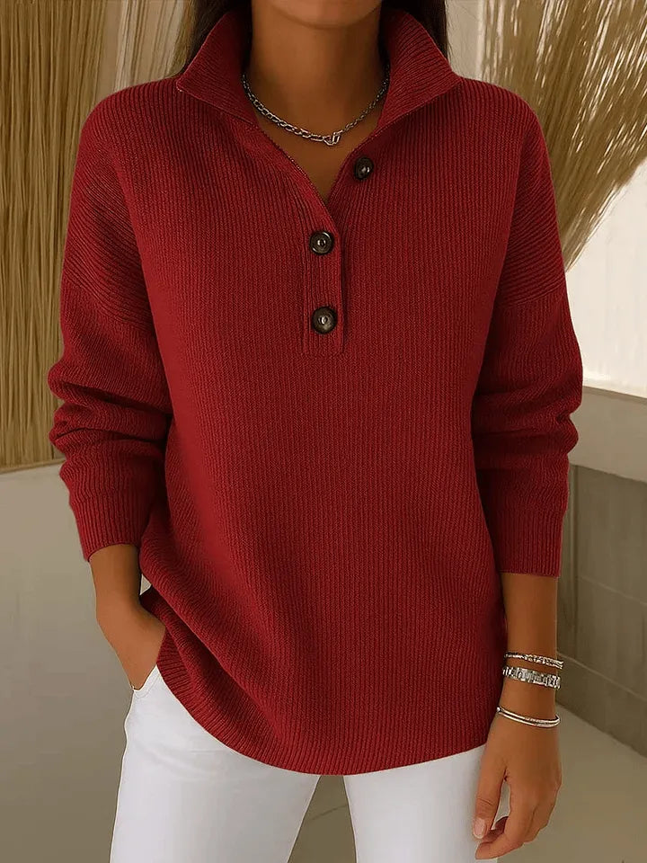 Emmanuelle | Pull polo à col en V