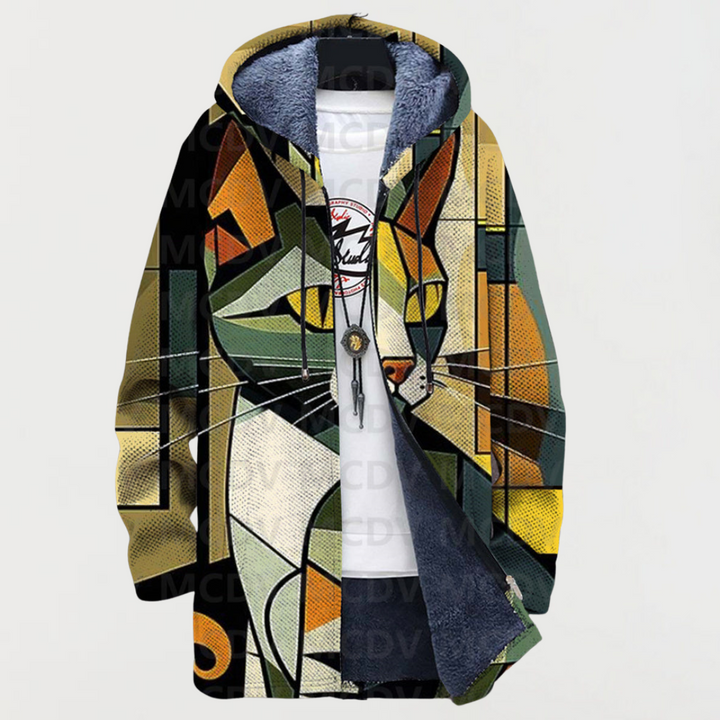 Emerson | Manteau à capuche motif géométrique de chat