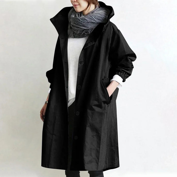 Carine | Trench-coat long à capuche
