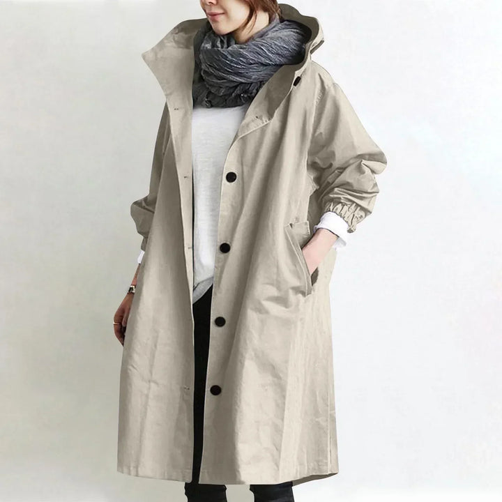 Carine | Trench-coat long à capuche