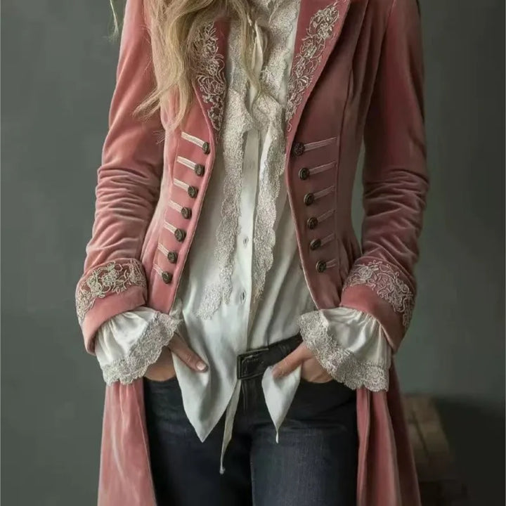 Philomena | Veste longue en velours brodé