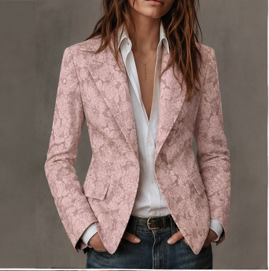 Corinne | Blazer Jacquard Cachemire Ajusté