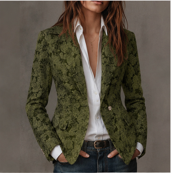 Corinne | Blazer Jacquard Cachemire Ajusté