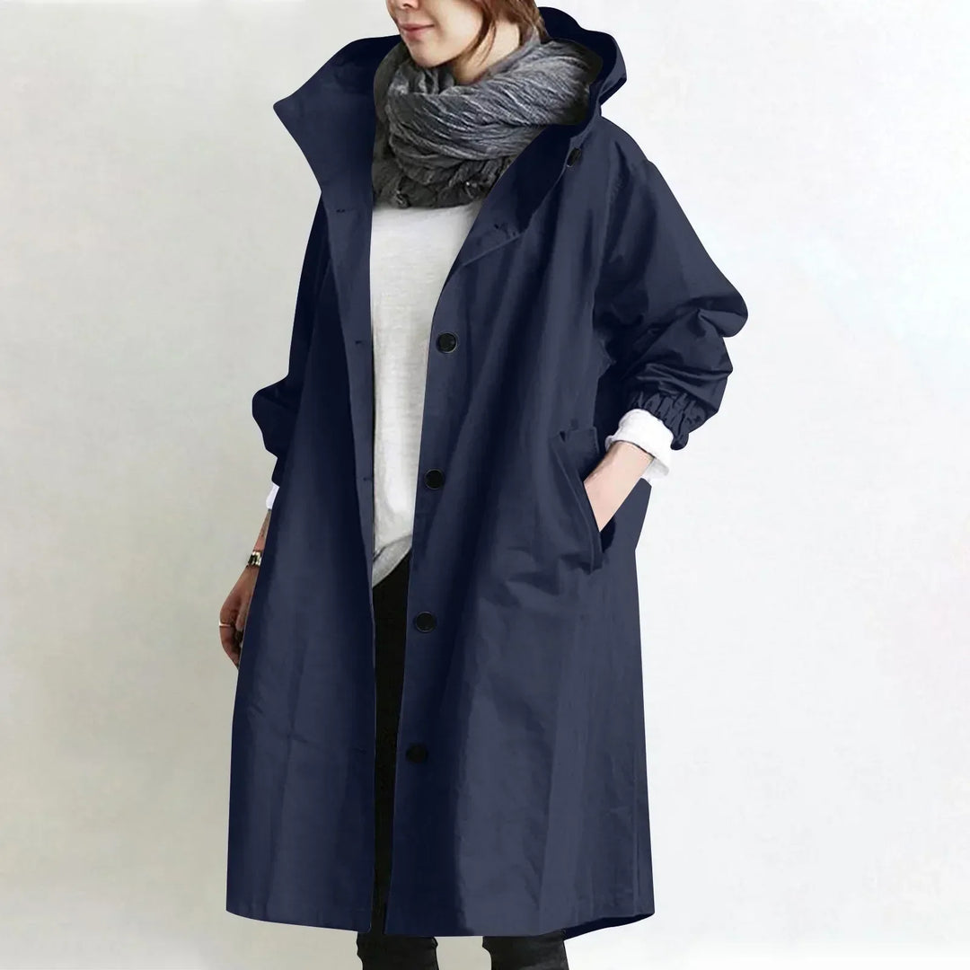 Carine | Trench-coat long à capuche