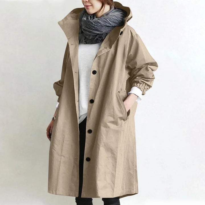 Carine | Trench-coat long à capuche