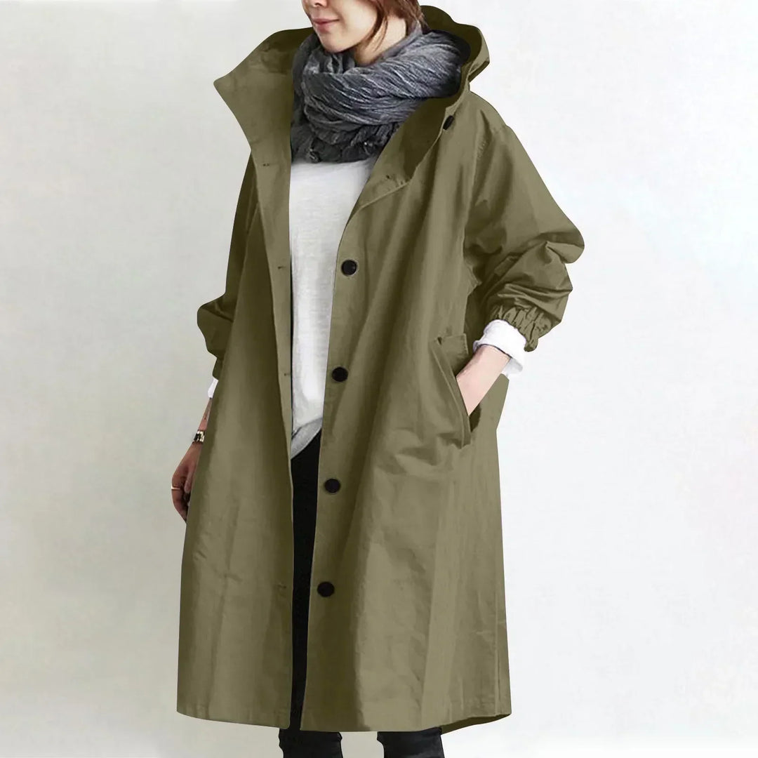 Carine | Trench-coat long à capuche