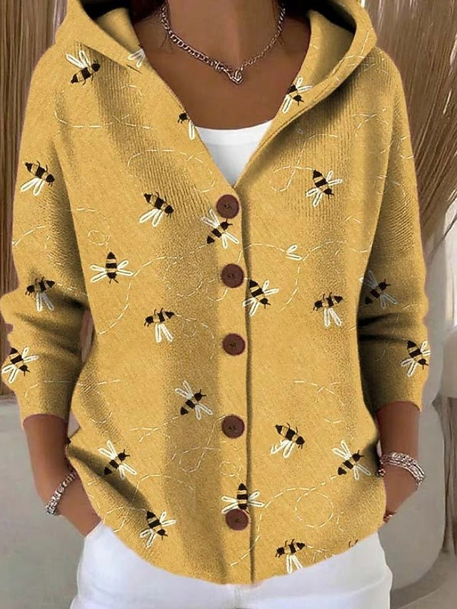 Flore | Veste en maille imprimée à capuche