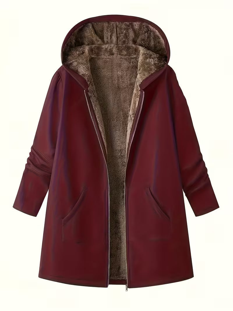 Elsa | Manteau à capuche doublé sherpa