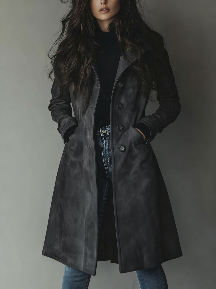 Gilberte | Trench Vintage en Daim
