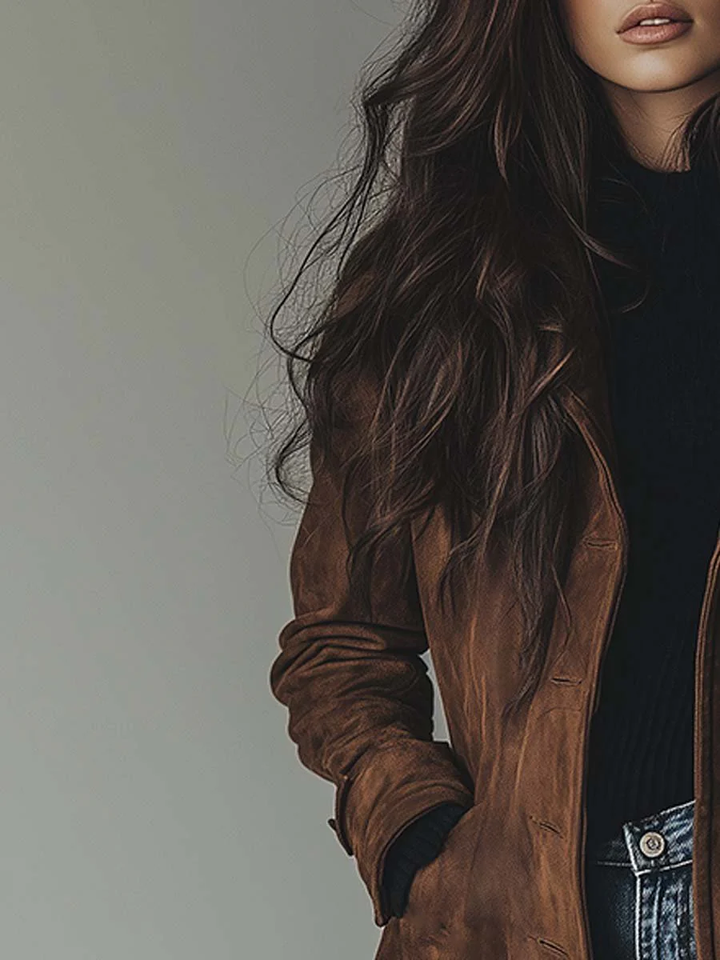 Gilberte | Trench Vintage en Daim