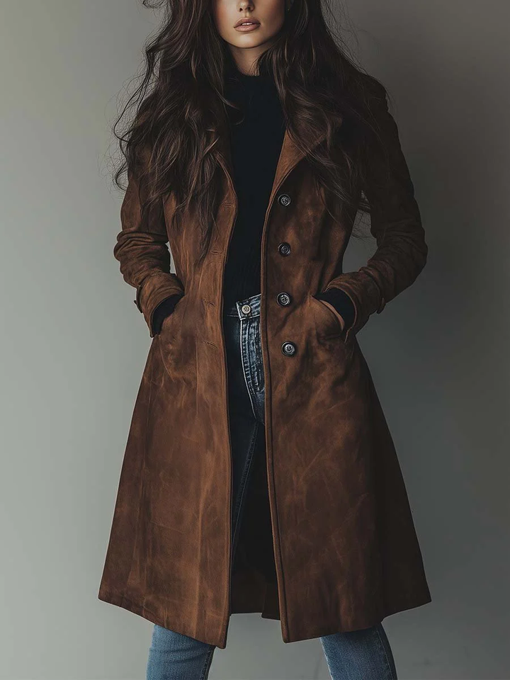 Gilberte | Trench Vintage en Daim