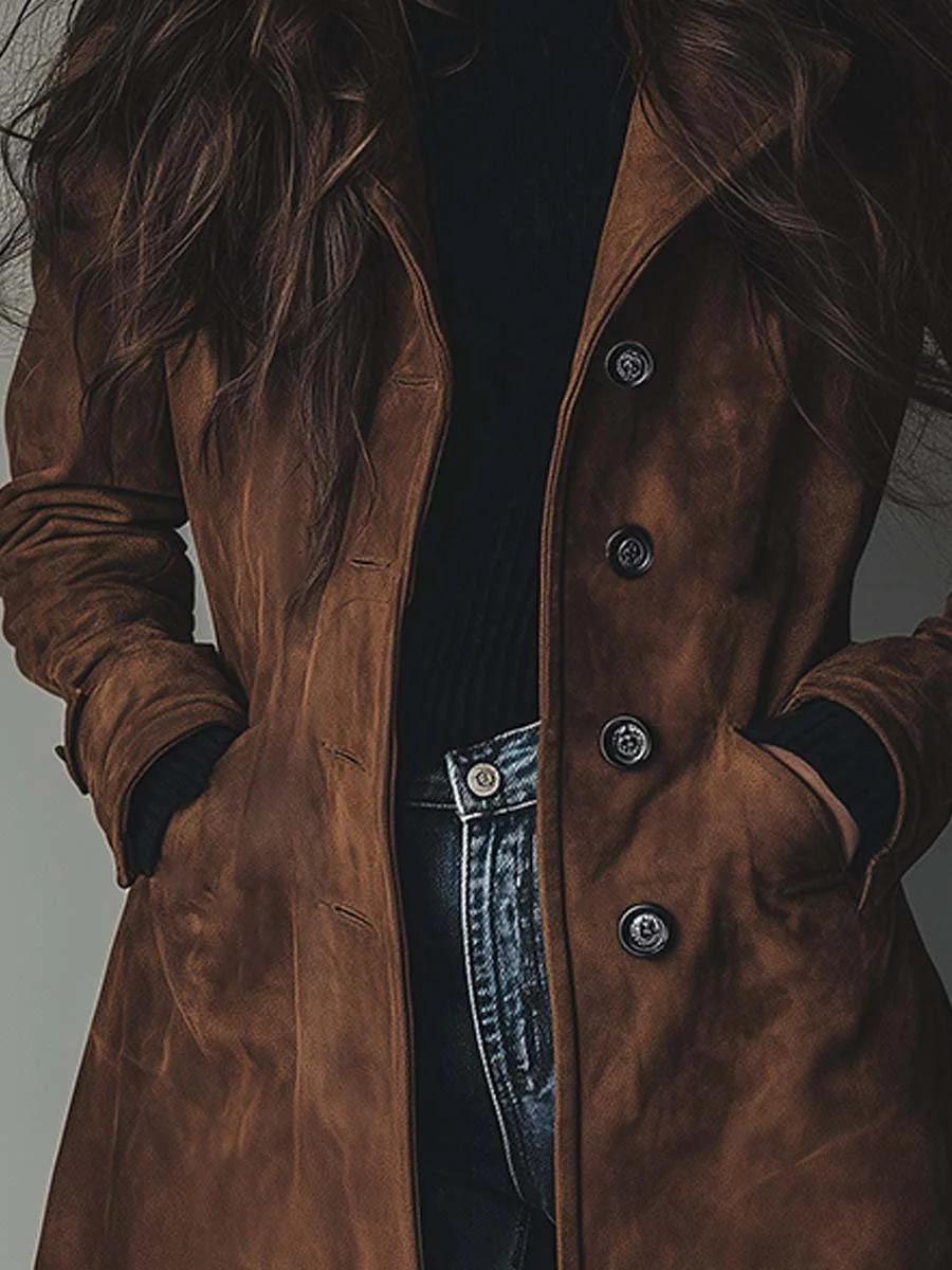 Gilberte | Trench Vintage en Daim