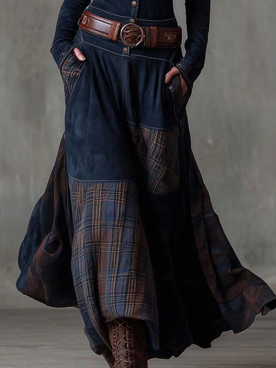 Sabine | Robe maxi en daim avec ceinture