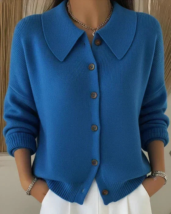 Lorette | Veste en maille à col chemise