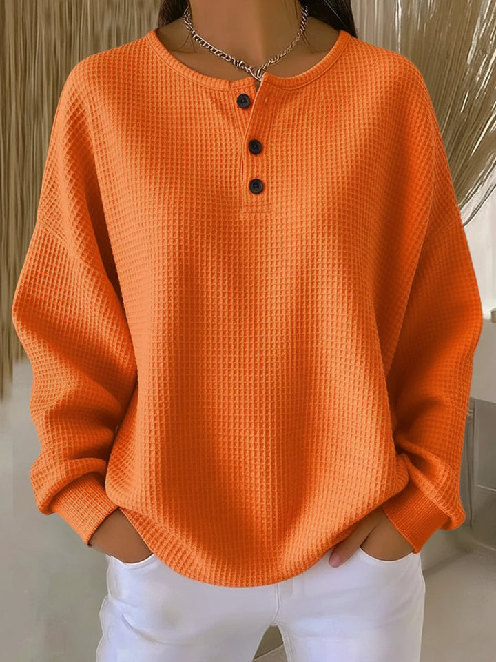 Romy | Sweat Henley gaufré
