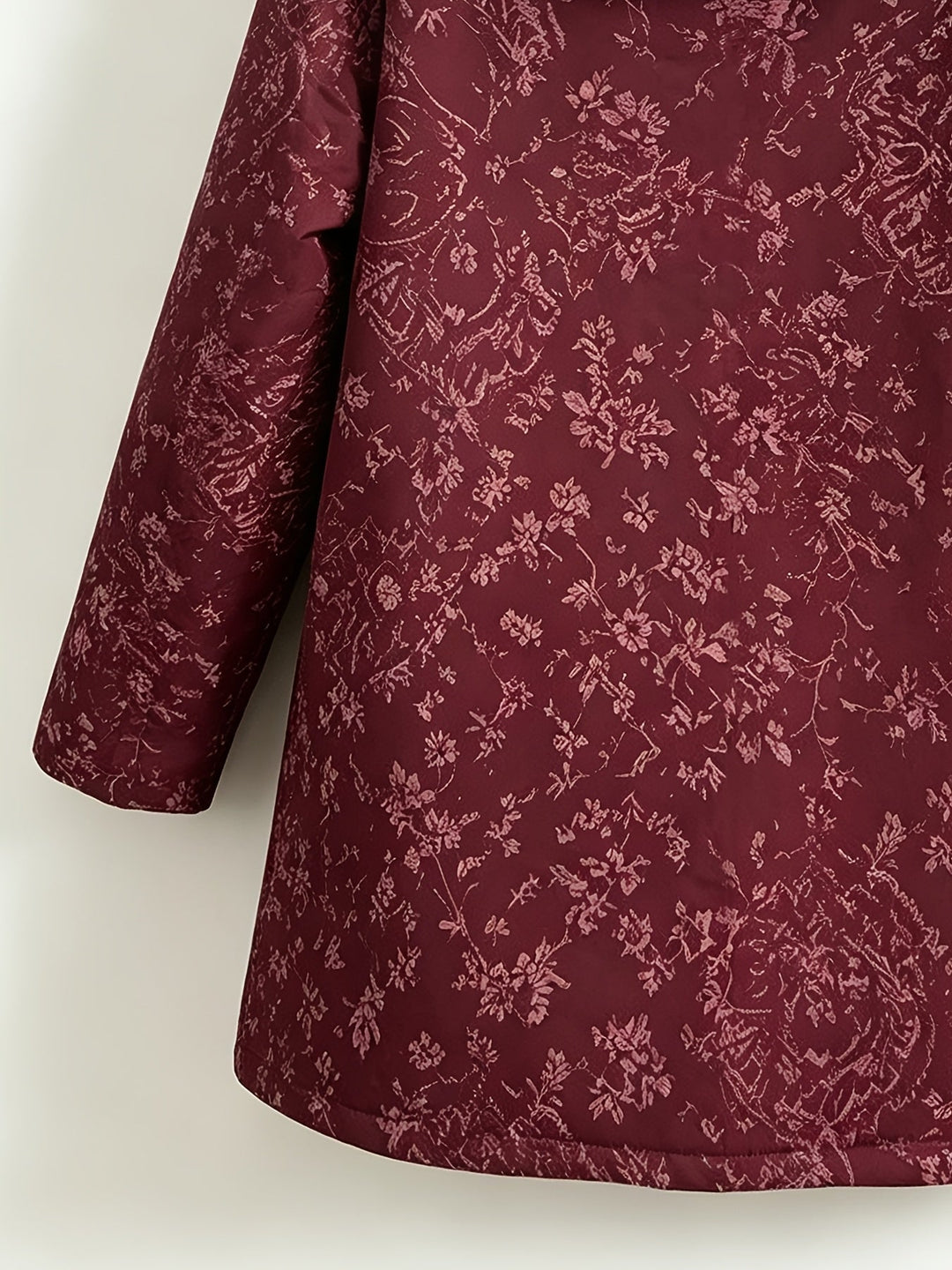 Lydia | Manteau à capuche fleuri doublé polaire