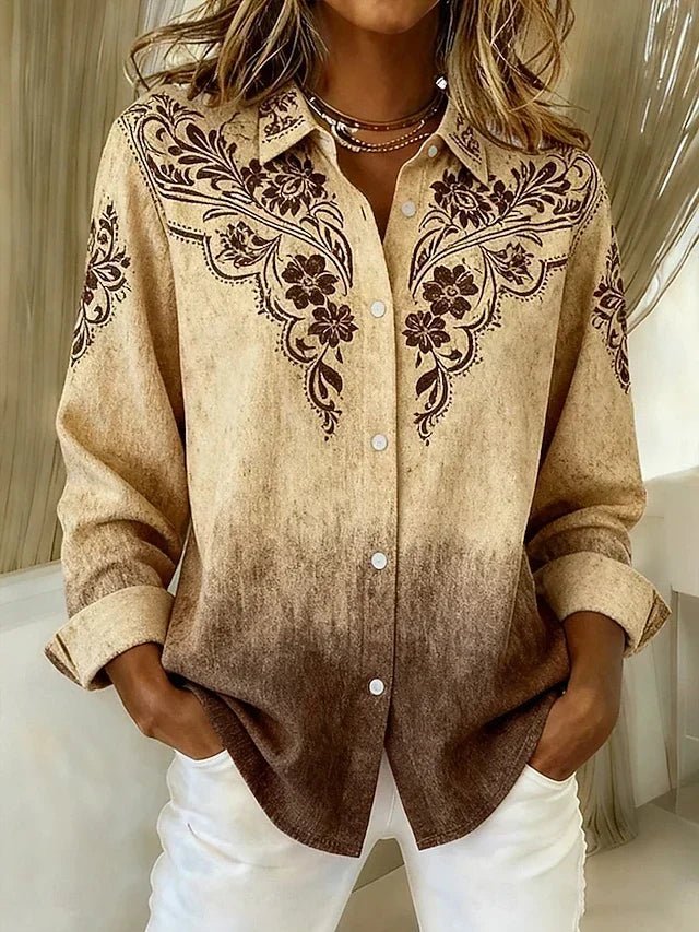 Thérèse | Blouse boutonnée fleurie d’inspiration western vintage